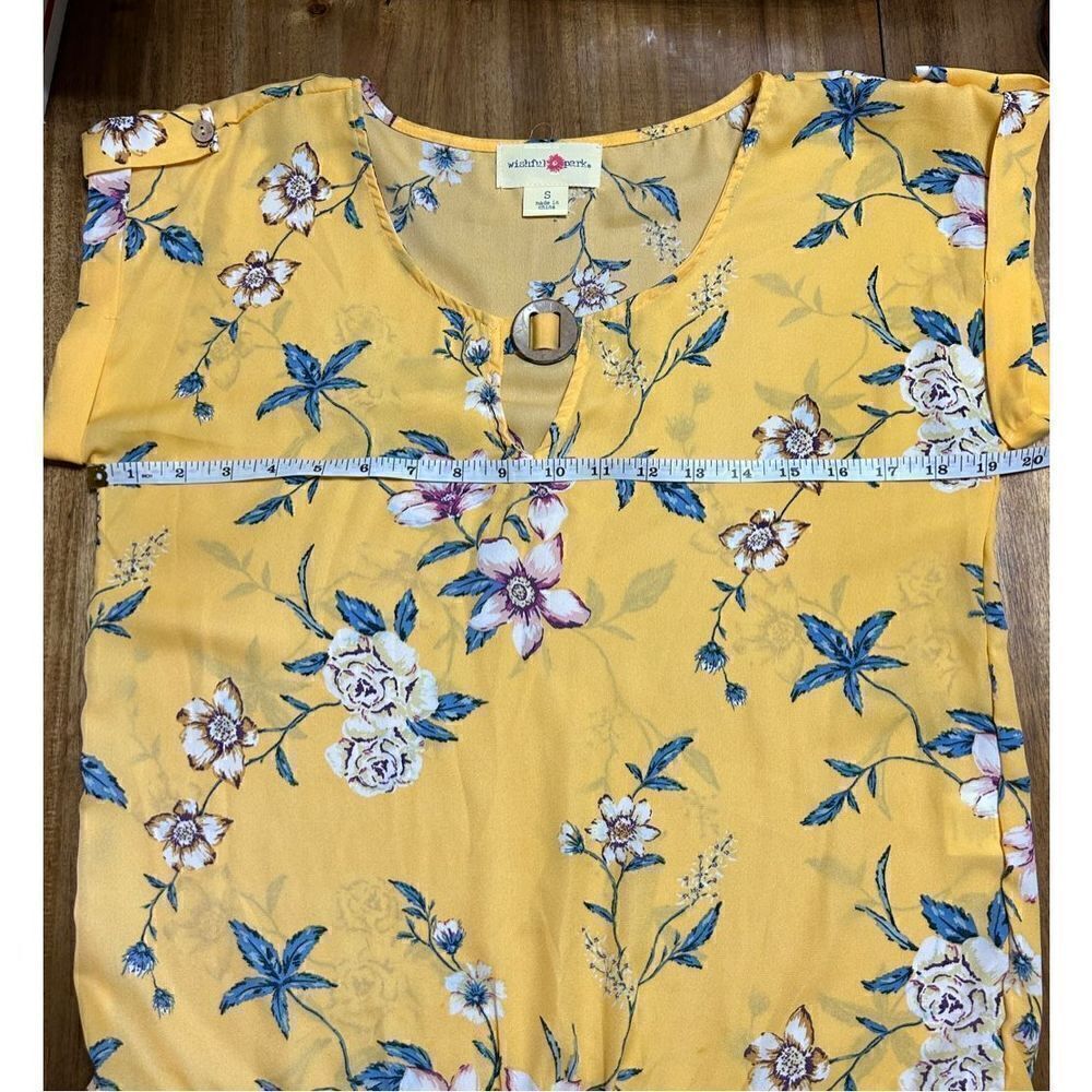 Wishful Park Women’s Floral Print Shirt Top Size Small Multicolored Tie Front - Picture 6 of 7